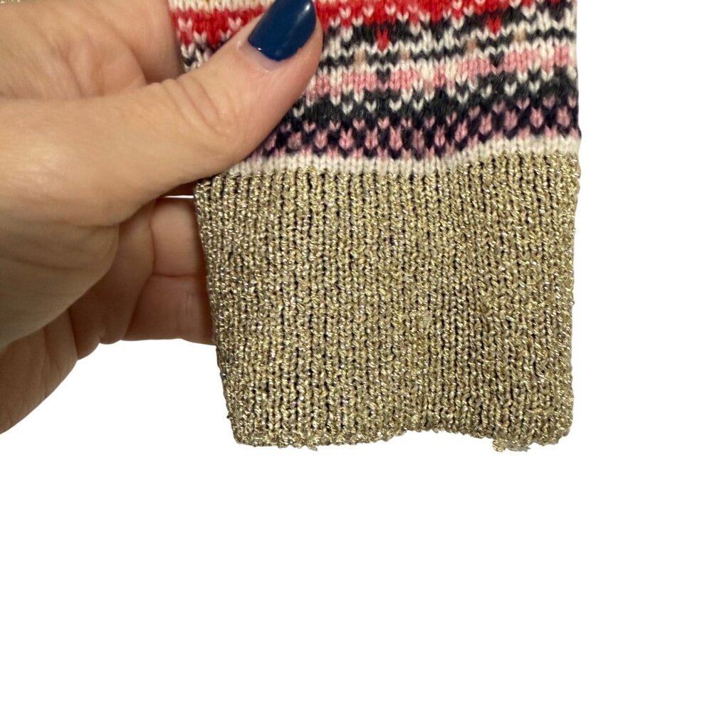 Boden Louise Fair Isle Sweater with Gold Trim Size S - Picture 5 of 10